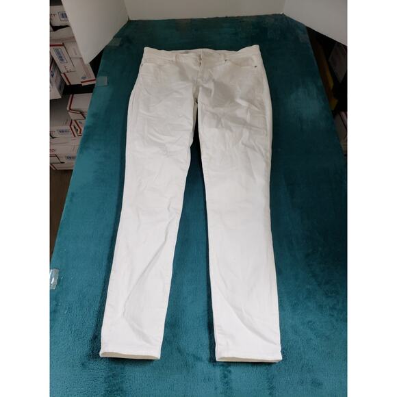 Gap Jeans Size 30 Extra Long Womens White Stretch Pants Denim Mid Rise Jegging - Picture 1 of 14